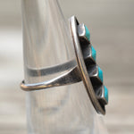 Vintage Sterling Turquoise Inlay Ring 5.5