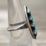 Vintage Sterling Turquoise Inlay Ring 5.5