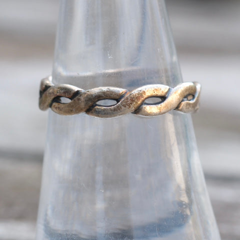 Vintage Sterling Silver Braided Ring 7