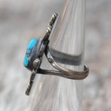 Vintage Sterling Turquoise Ring 4.5