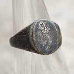 Vintage Sterling Engraved Signet Ring 5.75