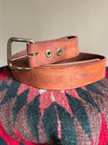 Vintage Hand Tooled Brown Leather ‘NEVES’ Wildlife Belt