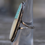 Vintage Sterling Turquoise and MOP Inlay Ring 5.5