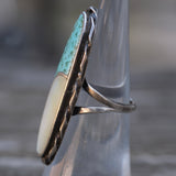 Vintage Sterling Turquoise and MOP Inlay Ring 5.5