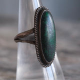 Vintage Sterling Green Stone Roper Ring 7.5
