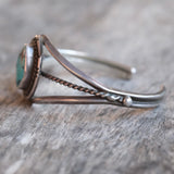 Vintage Sterling Turquoise Roper Cuff