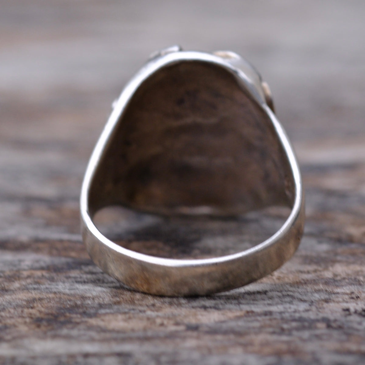 Vintage Sterling Onyx Eagle Ring 12.5