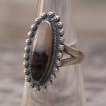 Vintage Sterling Petrified Wood Ring 5.25