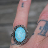 Vintage Sterling Turquoise Ring 5.75