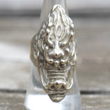Vintage Sterling Silver Dragon Ring 8