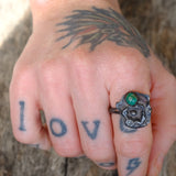 Vintage Sterling Turquoise Ring 7.5