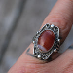 Vintage Sterling Agate Ring 5.25