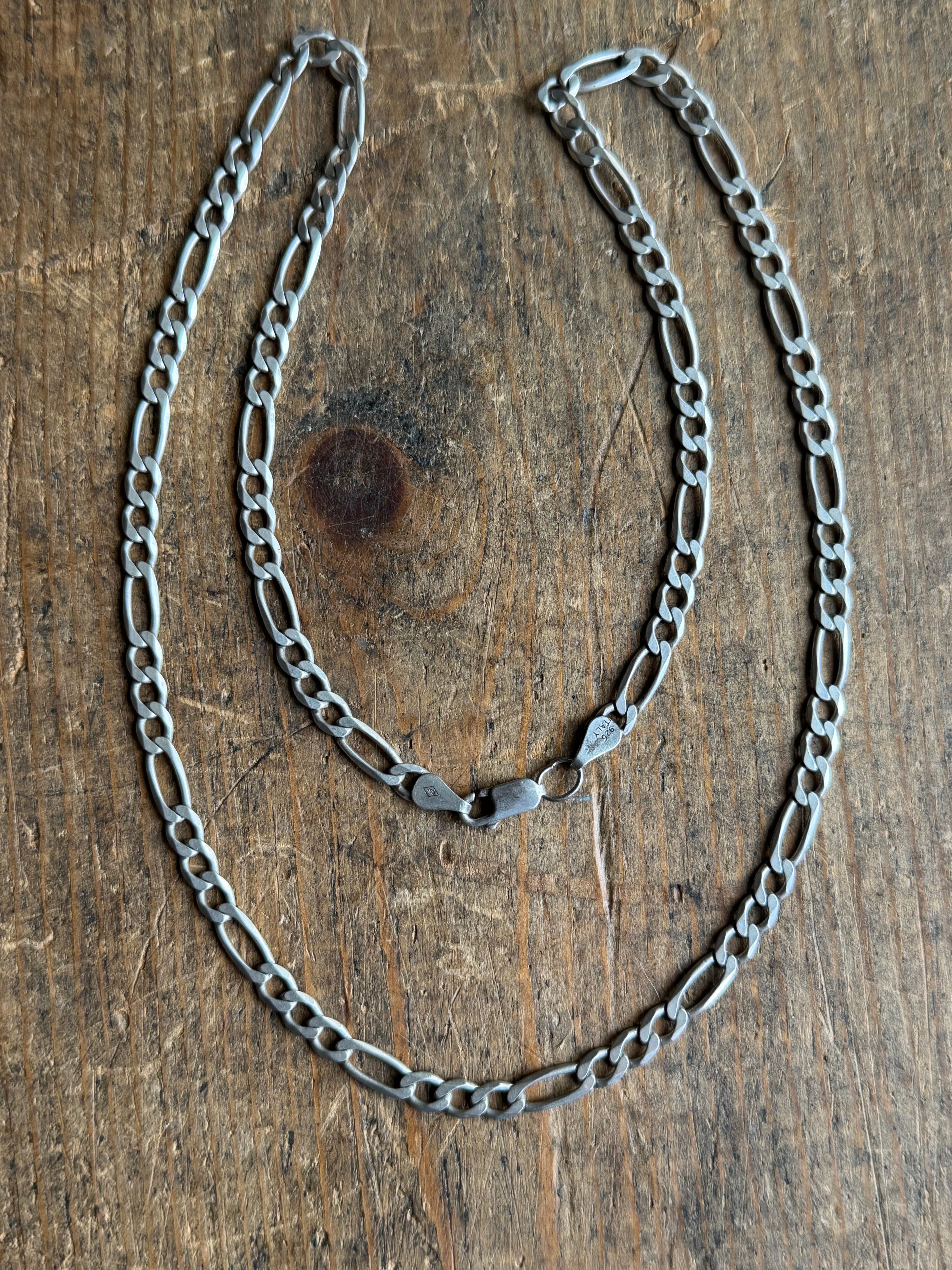 Vintage Sterling Silver 23” Figaro Chain