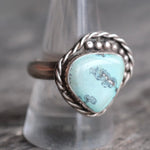 Vintage Sterling Turquoise Roper Ring 9.5