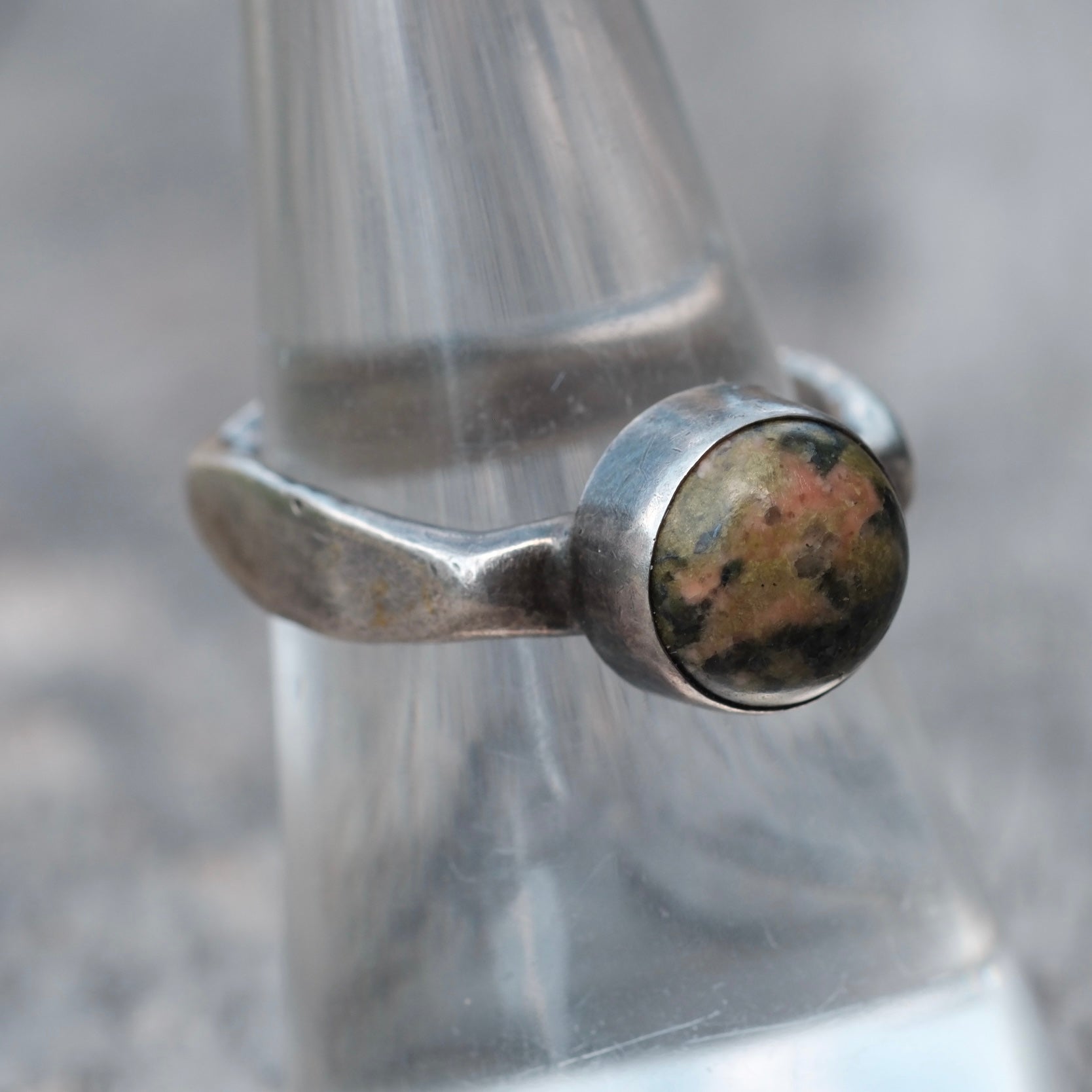 Vintage Sterling Jasper Ring 8