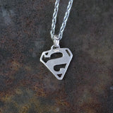 Vintage Sterling Superman Necklace
