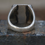 Vintage Sterling Petrified Wood Stamped Band Ring 9