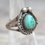 Vintage Sterling Turquoise Roper Ring 6.25