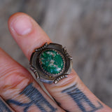 Vintage Sterling Turquoise Ring 3.75