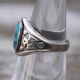 Vintage Sterling Turquoise Thunderbird Ring 5.75