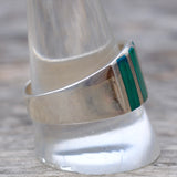 Vintage Sterling Malachite Inlay Band 12