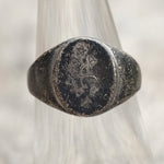 Vintage Sterling Engraved Signet Ring 5.75