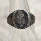 Vintage Sterling Engraved Signet Ring 5.75