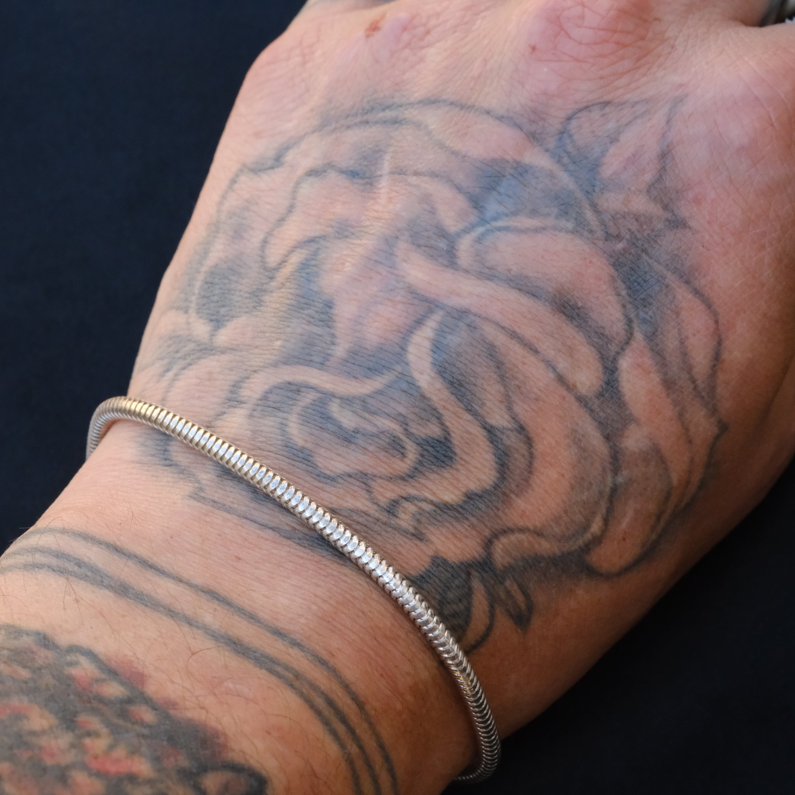 Vintage Sterling Silver Snake Chain Bracelet