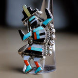 RARE Vintage Sterling Multistone Inlay Rainbowman 6.75 Gary and Paulinis Vacit