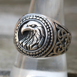 Vintage Sterling Silver Eagle Signet Ring 10