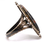 Vintage Sterling Petrified Wood Ring 7