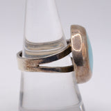 Vintage Sterling Compressed Turquoise Ring 8