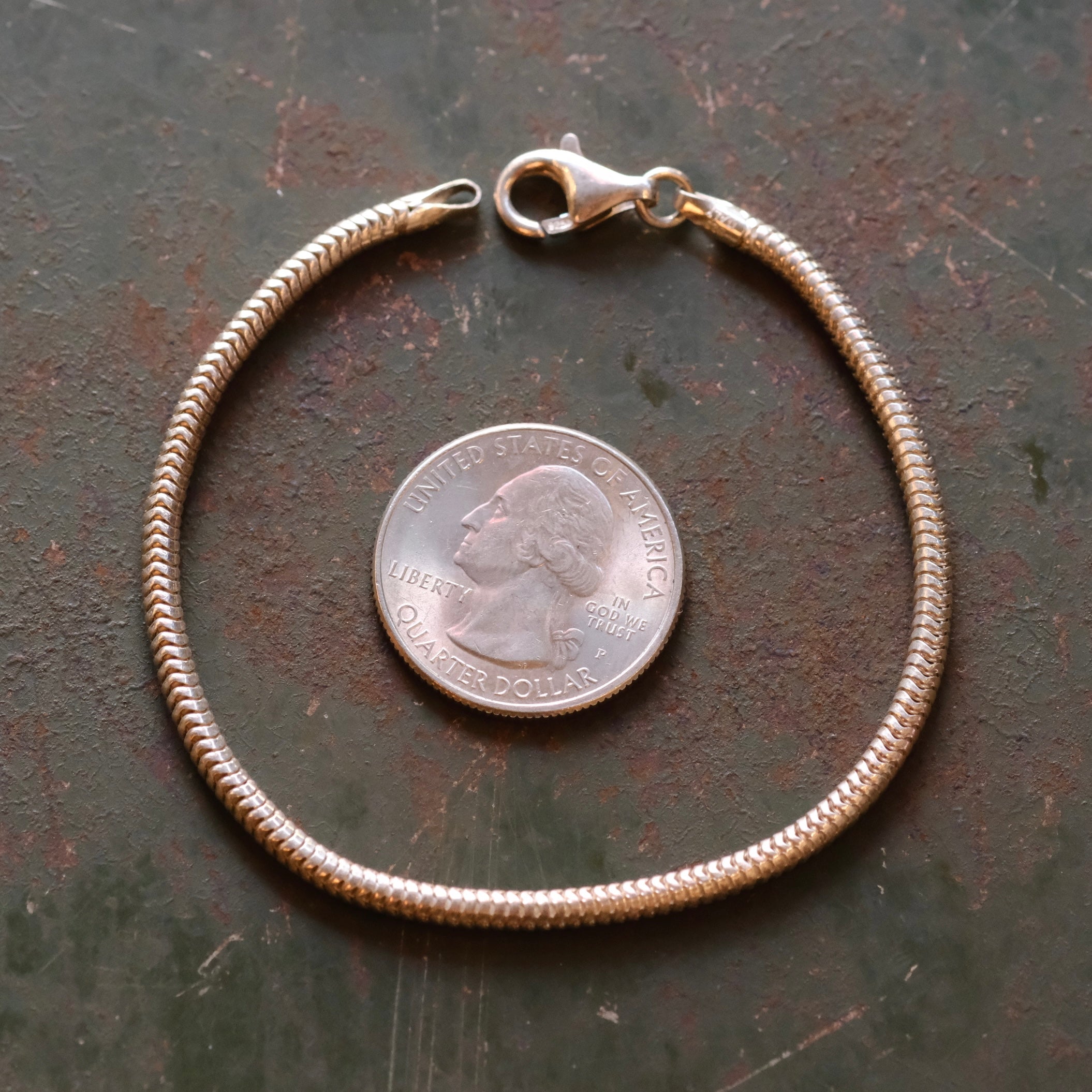 Vintage Sterling Silver Snake Chain Bracelet