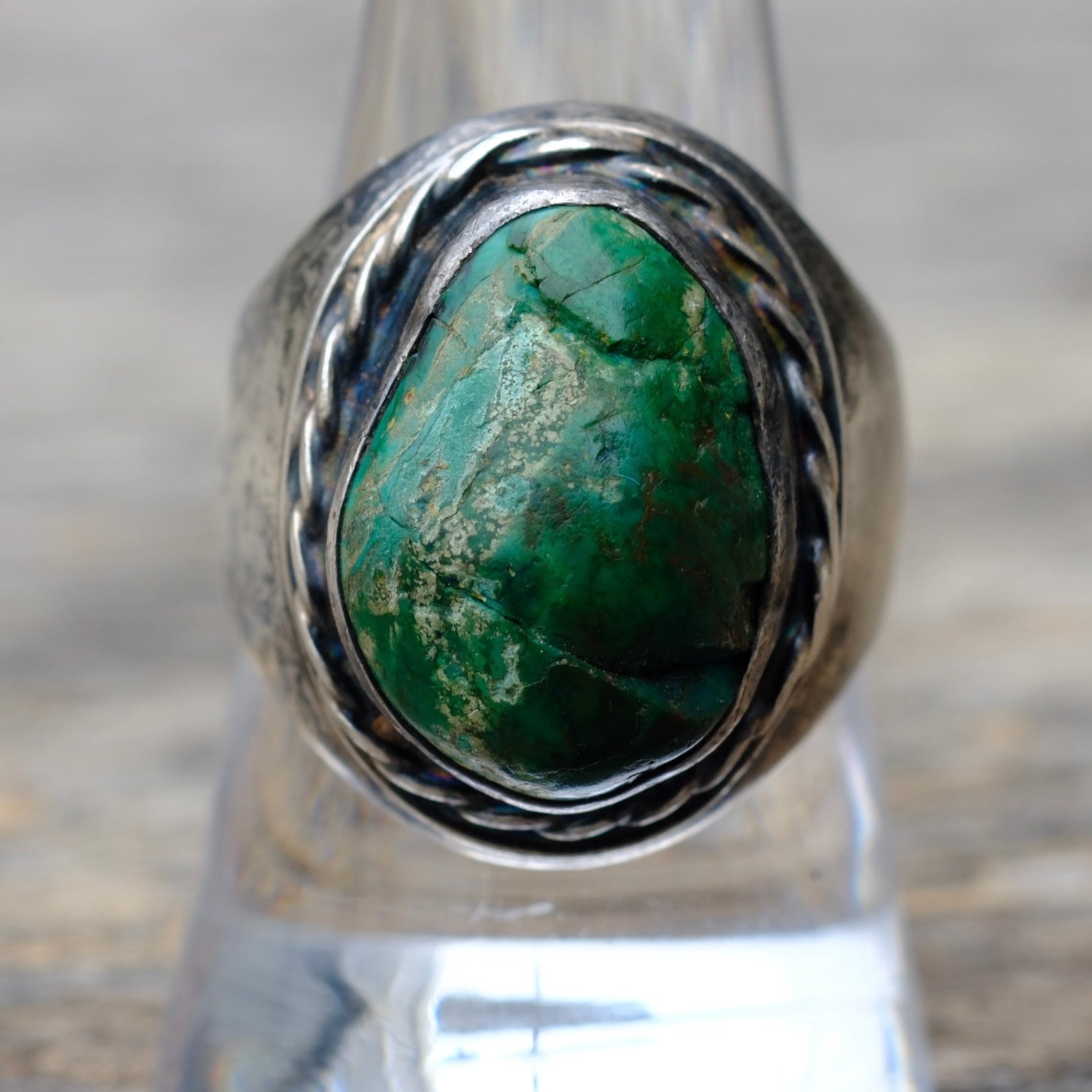 Vintage Sterling Turquoise Ring 9.5