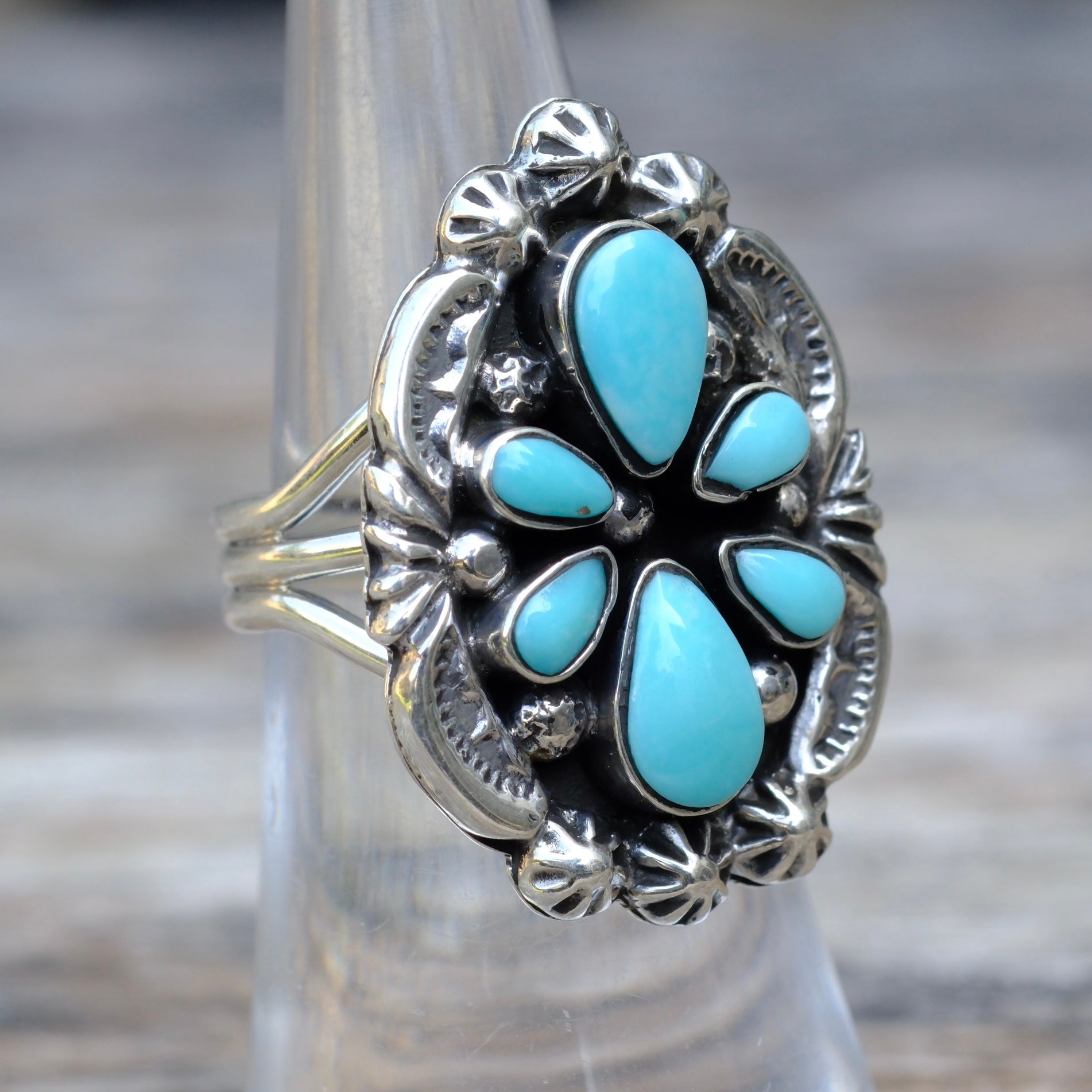 Vintage Sterling Turquoise Ring 6