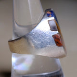 Vintage Sterling Multistone Inlay Striper Ring 9.25