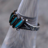 Vintage Sterling Turquoise Petit Point Band 5