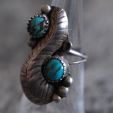 Vintage Sterling 2-Stone Feather Ring 5