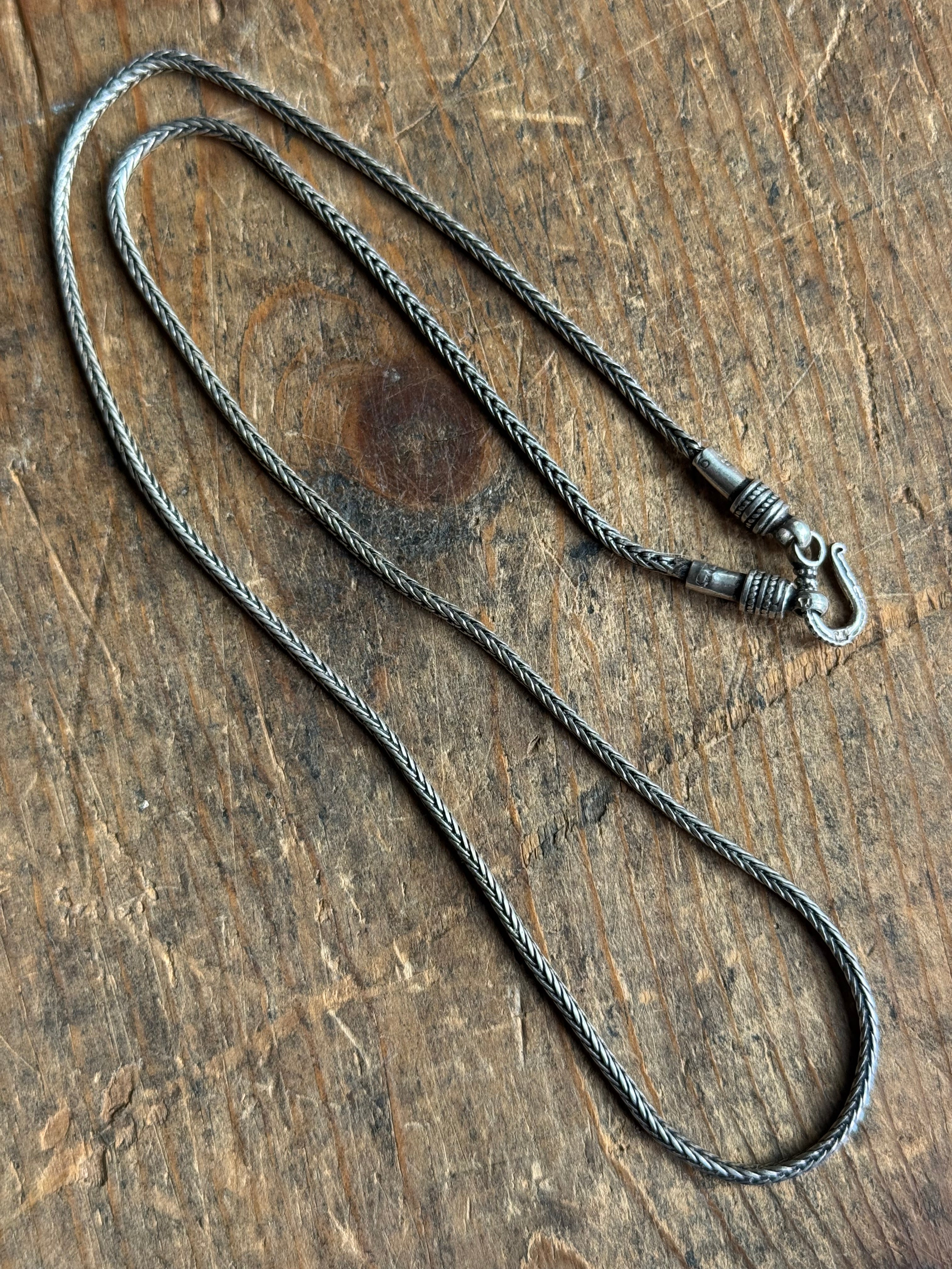 Vintage Sterling Silver 18.5” Foxtail Chain