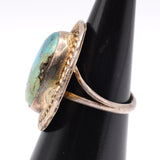 Vintage Sterling Turquoise Roper Ring 6.5