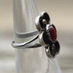 Vintage Sterling Tigers Eye Floral Ring 4.25