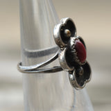 Vintage Sterling Tigers Eye Floral Ring 4.25