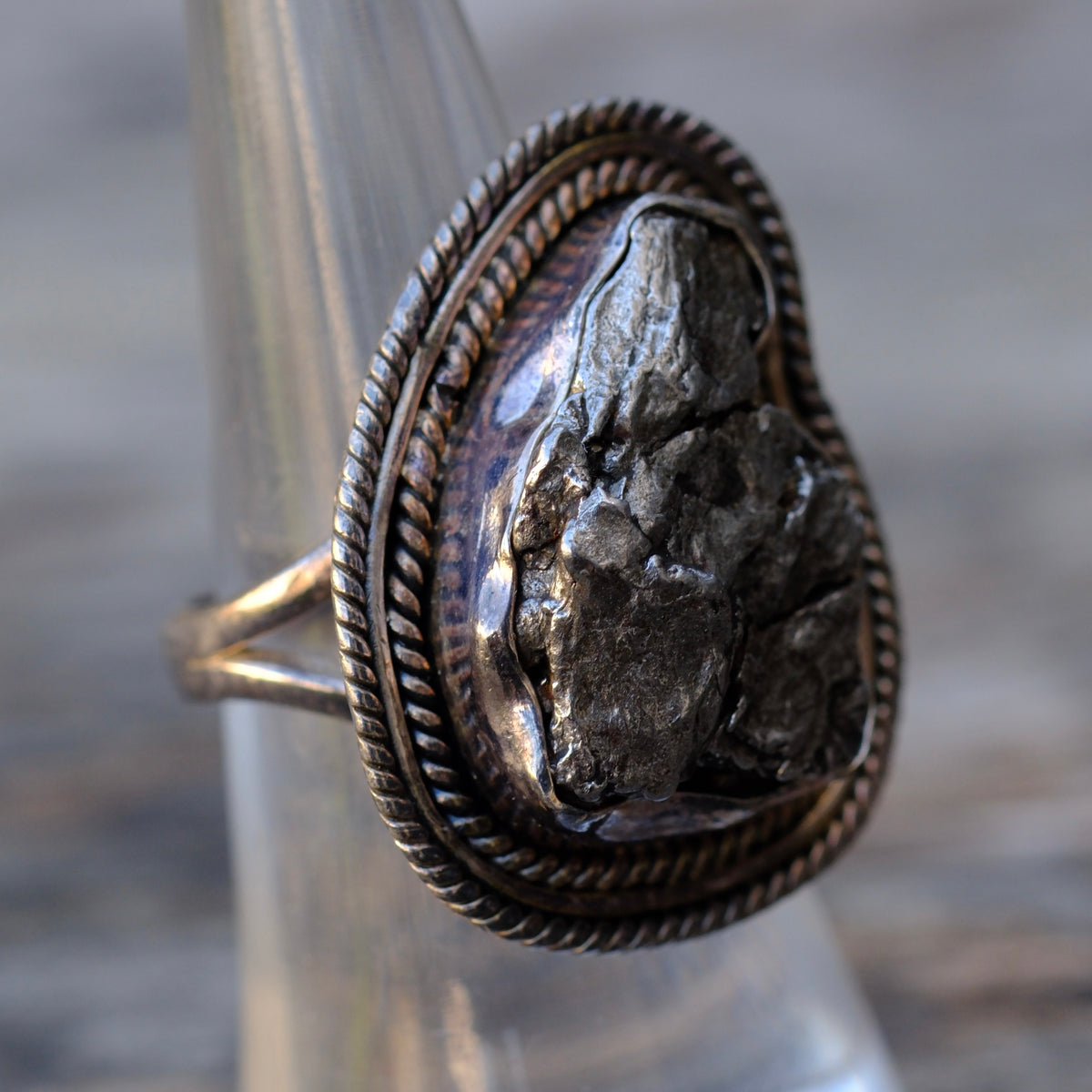 Vintage Sterling Pyrite Ring 6.75