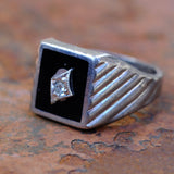 Vintage Sterling CS Signet Ring 9.25