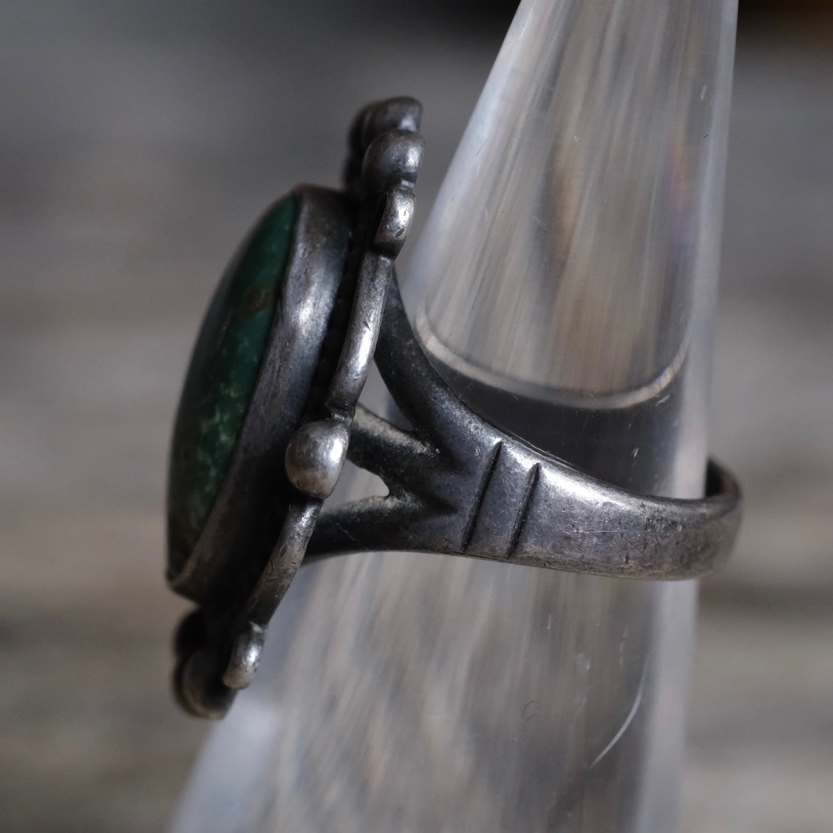 Vintage Sterling Turquoise Ring 4.5