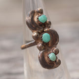Vintage Sterling 3-Stone Turquoise Ring 4.5