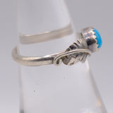 Vintage Sterling Turquoise Feather Band 6