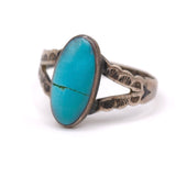 Vintage Sterling Turquoise Stamped Ring 5.5