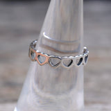 Vintage Sterling Silver Heart Band 6.25