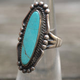 Vintage Sterling Turquoise Ring 4.5